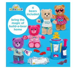 Build-A-Bear Stazione di Riempimento Illuminata Set con 4 Orsi Abiti e Accessori - Foto 1 di 7