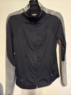 Top deportivo de manga larga semi ajustado con cremallera completa Fila Sport para mujer S negro Foto 1 de 4