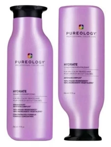 PUREOLOGY HYDRATE SHAMPOO & CONDITIONER SET DUO 9 fl oz NEW FREE SHIP 100% VEGAN - Picture 1 of 1