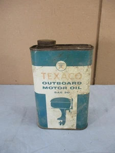 Vintage Texaco Außenborder Öl Dose SAE 30 One U.S. Quart ~ leer - Bild 1 von 13
