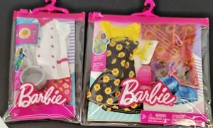 Barbie Moda 2 Abiti Abito Girasole e Pantaloncini Jeans Accessori Nuovi - Foto 1 di 5