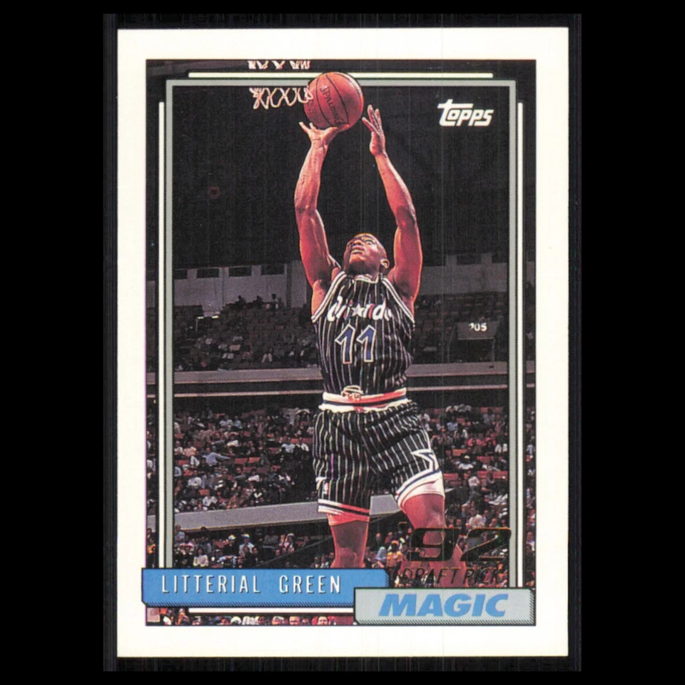 Litterial Green Rookie #299 1992 Topps Orlando Magic Basketball Card NBA NM - Image 1 of 3