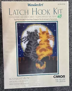 Wonder Art Caron Latch Hook Kit Moonlight Meow 15x20 Kitty Cat New and Sealed - Picture 1 of 8