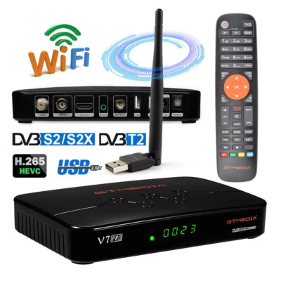 Full HD 1080P DVB-S/S2/S2X+T/T2 Satellite Terrestrial Receiver TV Box USB WIFI - Image 1 of 4