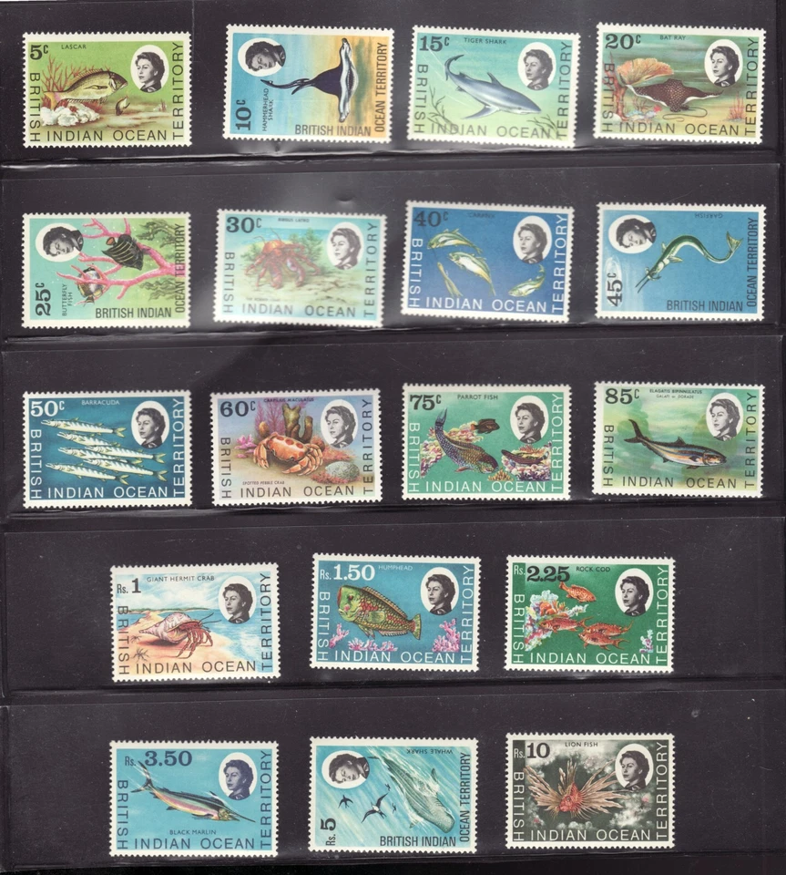 1968 British Indian Ocean Territory Sc# 16-33 Set of Sea Life MH Cv$70.05 - Image 1 of 1