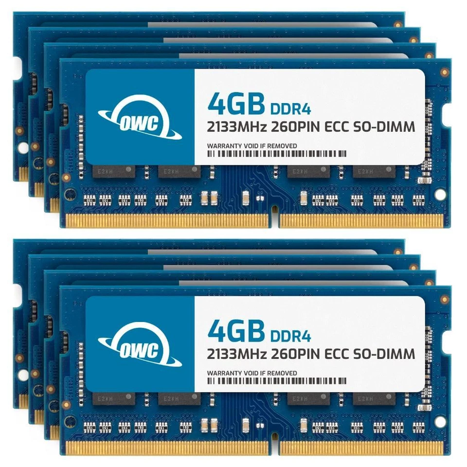 OWC 32GB (8x4GB) DDR4 2133MHz 1Rx8 ECC Unbuffered SODIMM 260pin Memory RAM - Image 1 of 4
