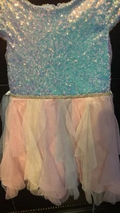 Rare Editions Girls Size 5 blue&Pink Embroidered Lined Sleeveless Dress - Picture 1 of 5