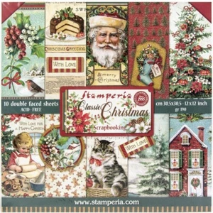Stamperia CLÁSICA NAVIDAD - 12"" X 12"" - Doble Cara - 10 Hojas - Imagen 1 de 12