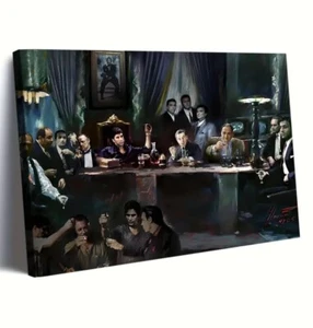 Impresión en Lienzo Pintura Gángster 28X40 Última Cena Soprano, Padrino, Goodfellas - Imagen 1 de 3
