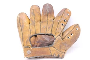 Vintage 1940s Draper Maynard D&M Leather Baseball Glove Antique Sporting -W1 - Picture 1 of 15