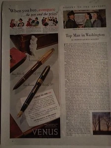1947 Venus Pens Hooded Pen Presidents Pen Original Ad - Picture 1 of 1