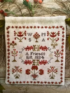 CHART PATTERN Antique Repo Friends Gift Cross Stitch Sampler NEW Pineberry Lane - Picture 1 of 4