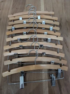 X10 (12”) perchas de falda para pantalones de madera de arce niños pequeños bebés - Imagen 1 de 2
