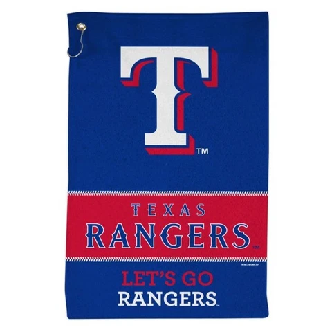 TEXAS RANGERS ALL PURPOSE GOLF TAILGATE TOWEL 16"X25" HOOK AND GROMMET Cover