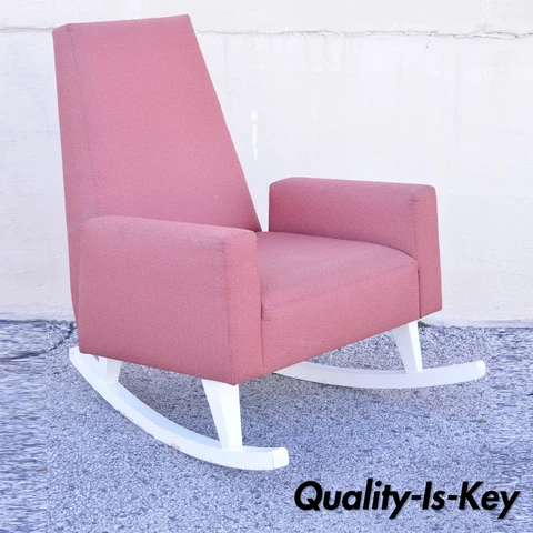Mid Century Modern Style Wide Frame Sculptural Upholstered Rocker Rocking Chair Cover