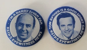 Vintage Lot TV Twin Cities KSTP 5 Eyewitness TV News Pin Back Button MN - Afbeelding 1 van 2