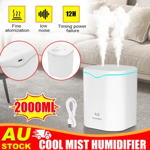 2L USB Air Humidifier Aromatherapy Diffuser Purifier Ultrasonic Mist Steam Home - Picture 1 of 12