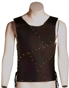 Medieval Leather Armor Jacket Vest Medieval Knight Armor Jacket Brown - Picture 1 of 3