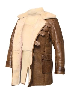 Chaqueta Abrigo Para Hombres Tom Hardy Bane The Dark Knight Rises Cuero de Oveja Real - Imagen 1 de 8