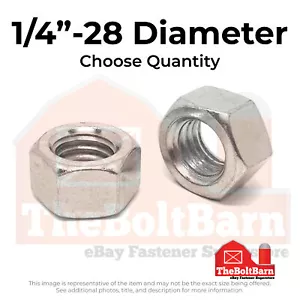 1/4"-28 316 Stainless Steel Finished Hex Nuts (Pick Quantity) - Picture 1 of 7