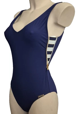 Opera SWIM Badeanzug Soft cup Gr.38 B Gr.75B UK34B Einteiler Reißverschluss Blau - Bild 1 von 4