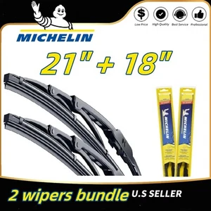 2-Wipers: 21" + 18" Michelin All-Season Premium Wiper Blades - 25-210 25-180 - Picture 1 of 11