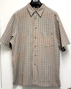 Vintage Sideout Mens Shirt XL Button Up Short Sleeve Multicolor Plaid Cotton - Picture 1 of 16