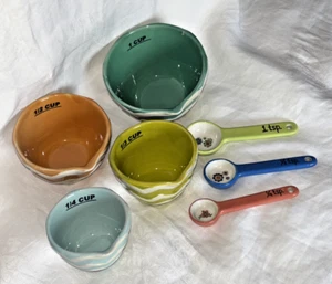 Ceramic Measuring Cups and Spoons Set of 7 - Picture 1 of 5