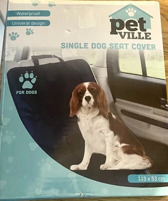 Dog Car Seat Cover Black Waterproof NEW open Box For Small Dogs 44”x20” Safety - Image 1 of 4