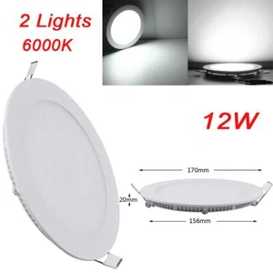 2Pack 6Inch LED Ceiling Lights Ultra-Thin Recessed Kit 6000K Daylight Fixtures - Picture 1 of 8
