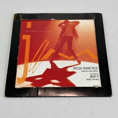 Rare Michael Jackson JAM / Beat It 7" Vinyl Special Frame Pack w/ Portrait Cards - Image 1 of 4
