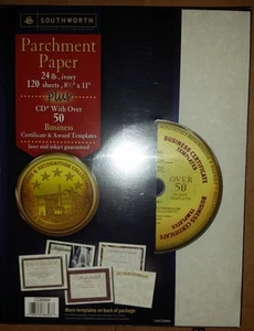  Southworth Parchment Paper with CD, Ivory, 24 Pounds, 120 Count (CDB984)  - Picture 1 of 2