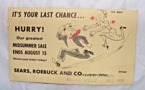 Vintage Sears Roebuck & Co. Mid Summer Sale Advertising Postcard posted 1952 - Picture 1 of 4