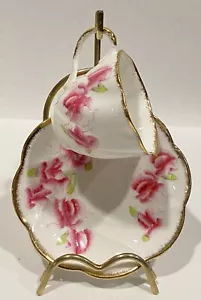 Salisbury SWEET PEA Cup and Saucer Fine Bone China • England - Picture 1 of 6