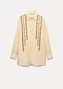 ZARA OVERSIZED SEQUIN SHIRT ZW COLLECTION Size M - Picture 1 of 9