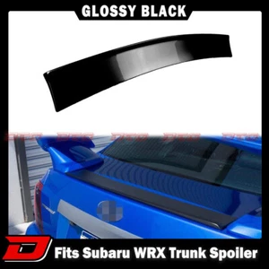 Fits 08-14 Subaru WRX 3rd 4D Under STI Look Trunk Lip Spoiler Glossy Black - Picture 1 of 8