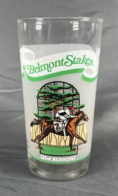 1991 Belmont Stakes Souvenir Glass Collector Tumbler Belmont Park Elmont NY 123 - Image 1 of 4