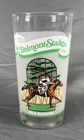 1991 Belmont Stakes Souvenir Glass Collector Tumbler Belmont Park Elmont NY 123 Cover