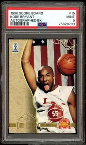 Kobe Bryant Rookie Card 1996-97 Score Board Autographed BK #15 PSA 9 - Picture 1 of 2