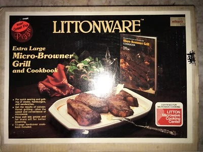 Vintag Littonware Extra Large Micro-Browner Grill Cookbook L-5 Ceramic Microwave - Image 1 of 4