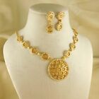 Gold Plated Earrings For Women Bollywood Necklace Set Wedding Fashion Jewelry