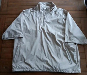 Antigua Beige Short Sleeve Quarter Zip Golf Shirt Mens Size XL - Picture 1 of 8