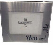 Ganz You And Me Photo Frame 4x6 Silver Aluminum Black Lettering Tabletop