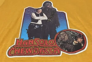 Vintage 70’s 1977 Star Wars Han Solo & Chewbacca Single Stitch T-Shirt Youth L - Picture 1 of 13