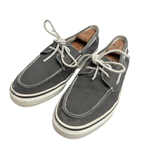 Sperry Top-Sider Herren Bootsschuhe Größe 11M grau Canvas Mokassinnaht gebraucht, in einwandfreiem Zustand - Bild 1 von 22