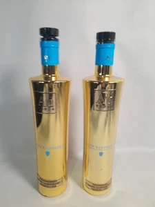 2 X au vodka empty bottles Blue Raspberry Crafting Prop Repurpose Collectable - Picture 1 of 24