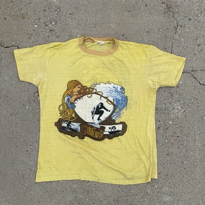 Винтажная футболка California Surfing Sears одинарный шов графический принт 70-е 80-е размер XL - Изображение 1 из 4