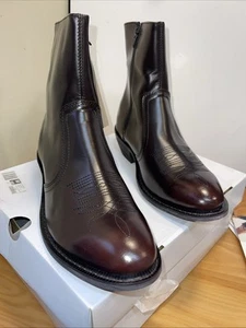 STIVALE PELLE CLASSICI UOMO 10 1/2" BORDEAUX ZIP LATERALE 001192 BRG 105 E2 - Foto 1 di 10