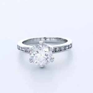 Verlobungsring klassisch Platin 2,53 Karat runder Lab-gezüchteter Diamant G VS2 - Bild 1 von 5