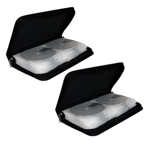 2 MediaRange Taschen für 48 Discs CD DVD BD Wallet Case Mappe Box schwarz - NEU - Bild 1 von 5